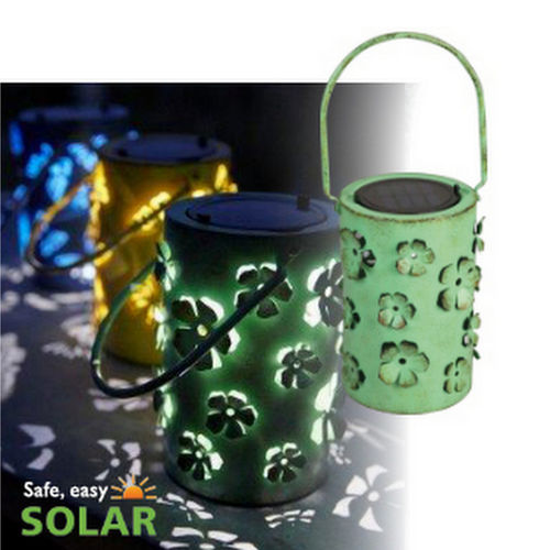 Luxform Solar LED – “Daisy” Hanging or Table Lantern – GREEN - 2 Lights