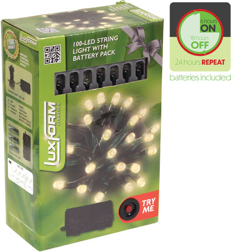 Luxform battery operated string lights – 100 LED