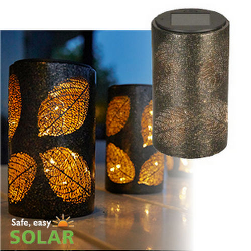 Luxfrom Lighting Solar Table Lantern in Leaf design ( 2 Lights )
