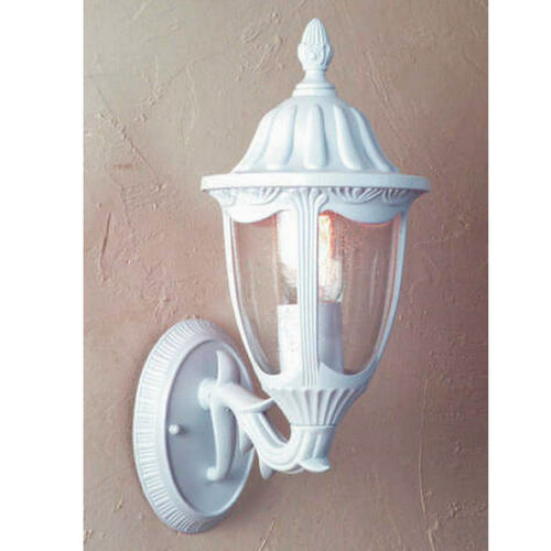 Outdoor Wall  Round Design in White – Lincoln Up - 1 Light