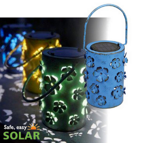 Luxform Solar LED – “Daisy” Hanging / Table Lantern – BLUE - 2 Lights