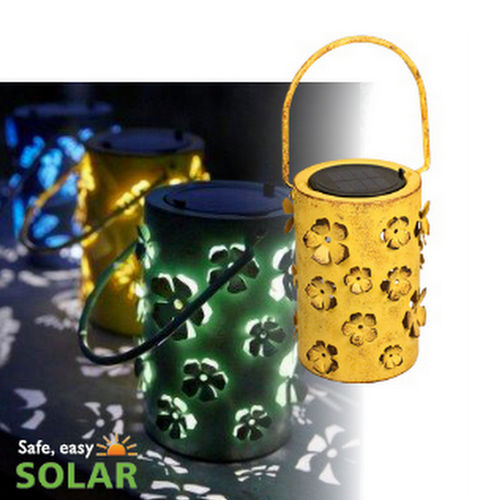 Luxform Solar LED – “Daisy” Hanging or Table Lantern – YELLOW - 2 Lights