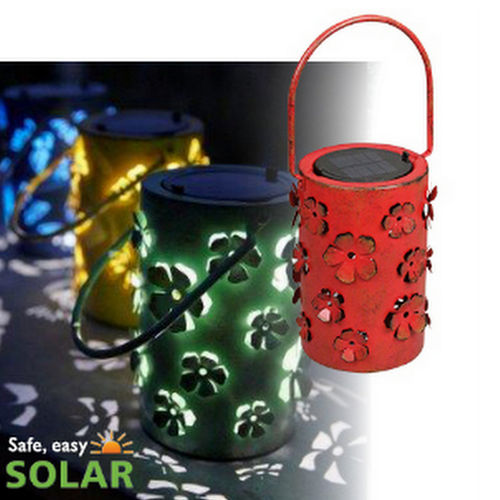 Luxform Solar LED – “Daisy” Hanging / Table Lantern – RED - 2 Lights